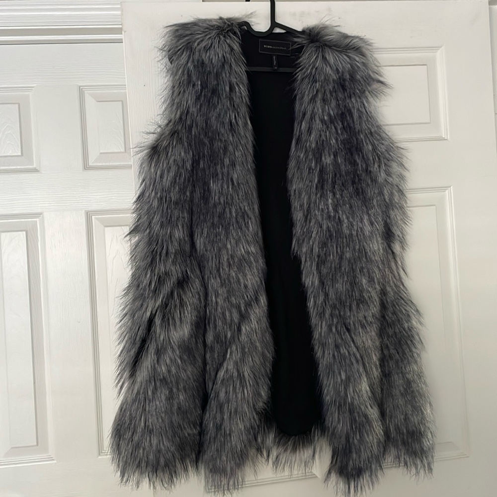 BCBG MAXAZRIA “MACKENZIE” FAUX FUR VEST